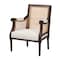 Bali & Pari Desmond Traditional French Beige Fabric and Dark Brown Finished Wood Accent Chair 238-13339-ZORO - alternate 1